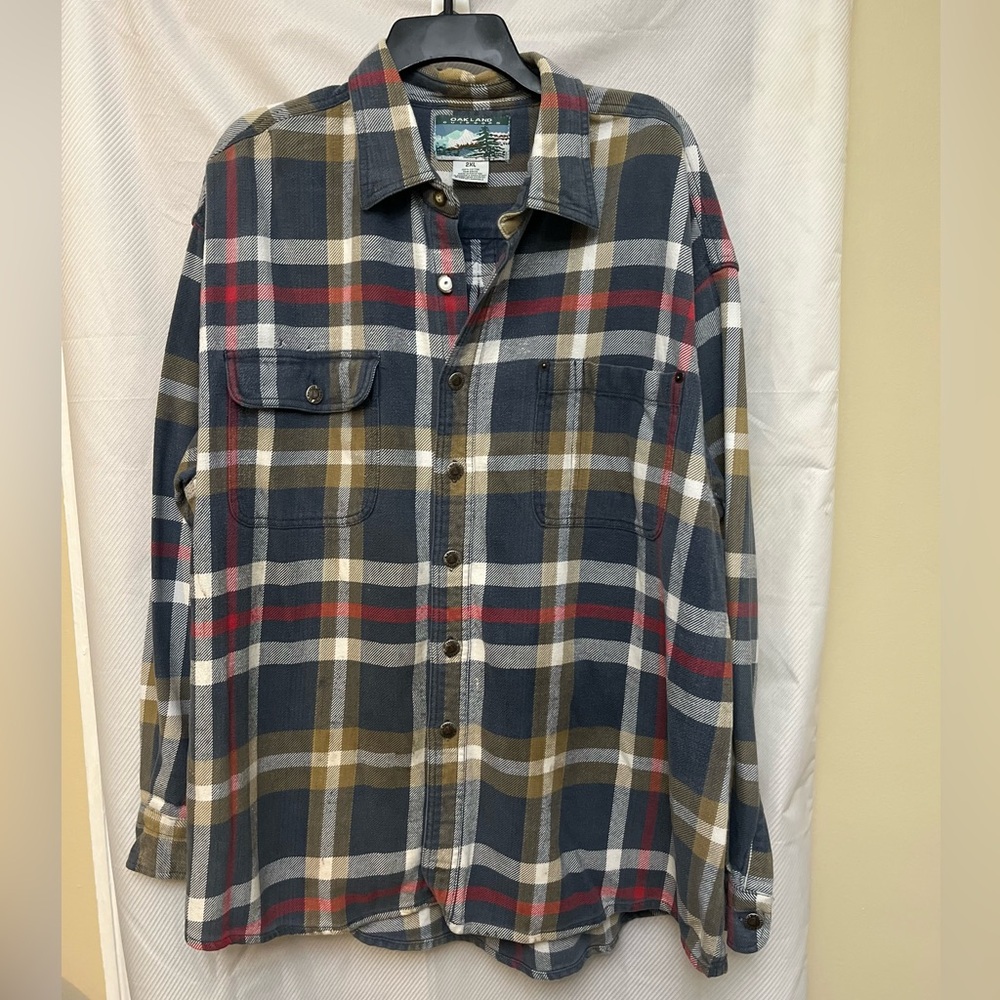 Oakland Outdoors Thick flannel Casual Plaid  Shirt in plus size 2X